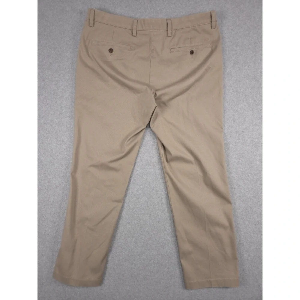 Dockers Mens 38x30 Beige Tan Slim Tapered Flat Front Chino Khaki Pants School